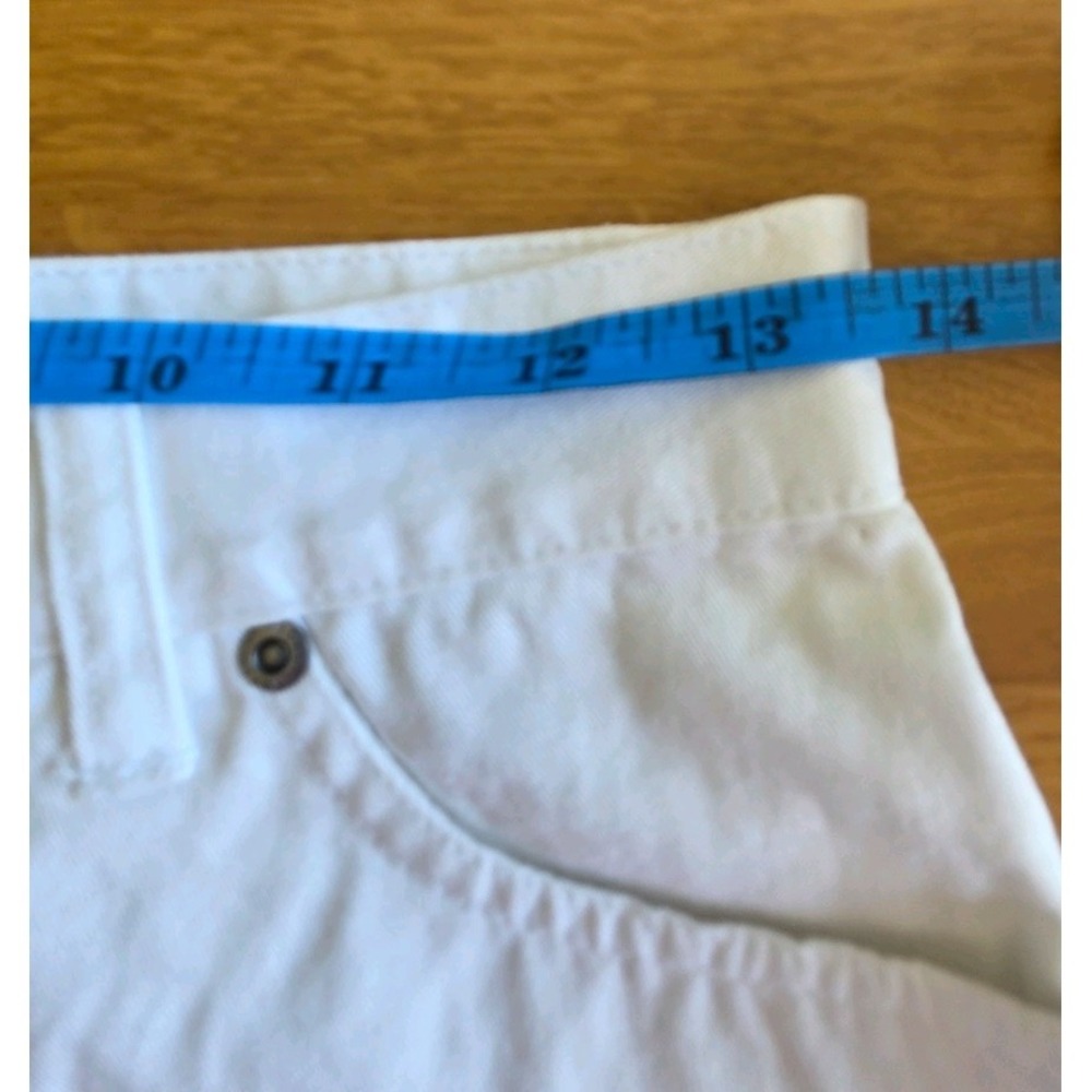 North Crest Womens White High Waisted Cotton Denim Shorts Size 4 100% Cotton - Picture 3 of 5